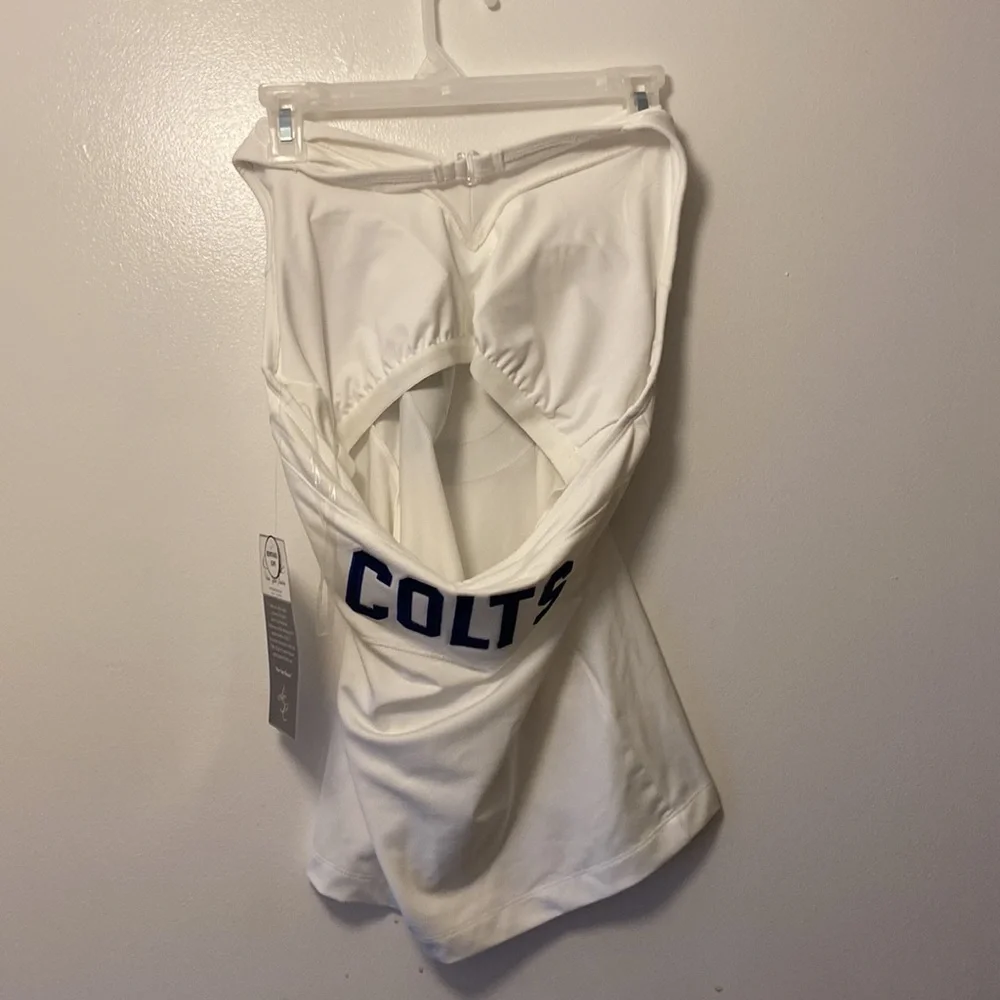 NWT New NFL Indianapolis Colts Women's White Halter Top Sz L - Picture 3 of 8